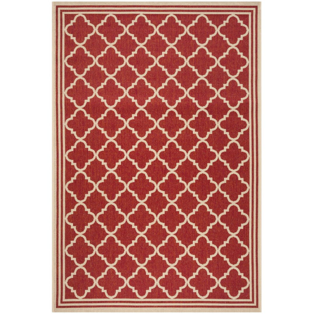 SAFAVIEH Indoor Outdoor BHS121Q Beach House Red / Creme Rug Image 1