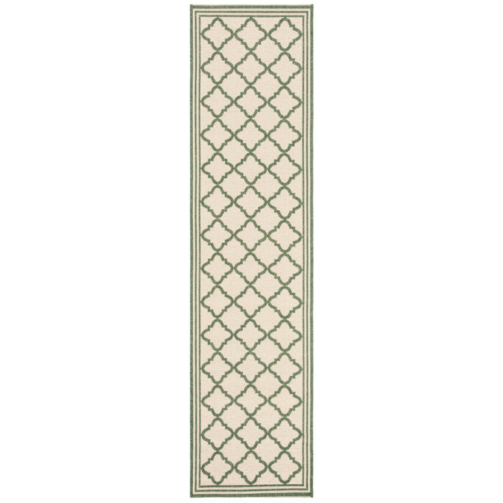 SAFAVIEH Indoor Outdoor BHS121W Beach House Cream / Green Rug Image 1