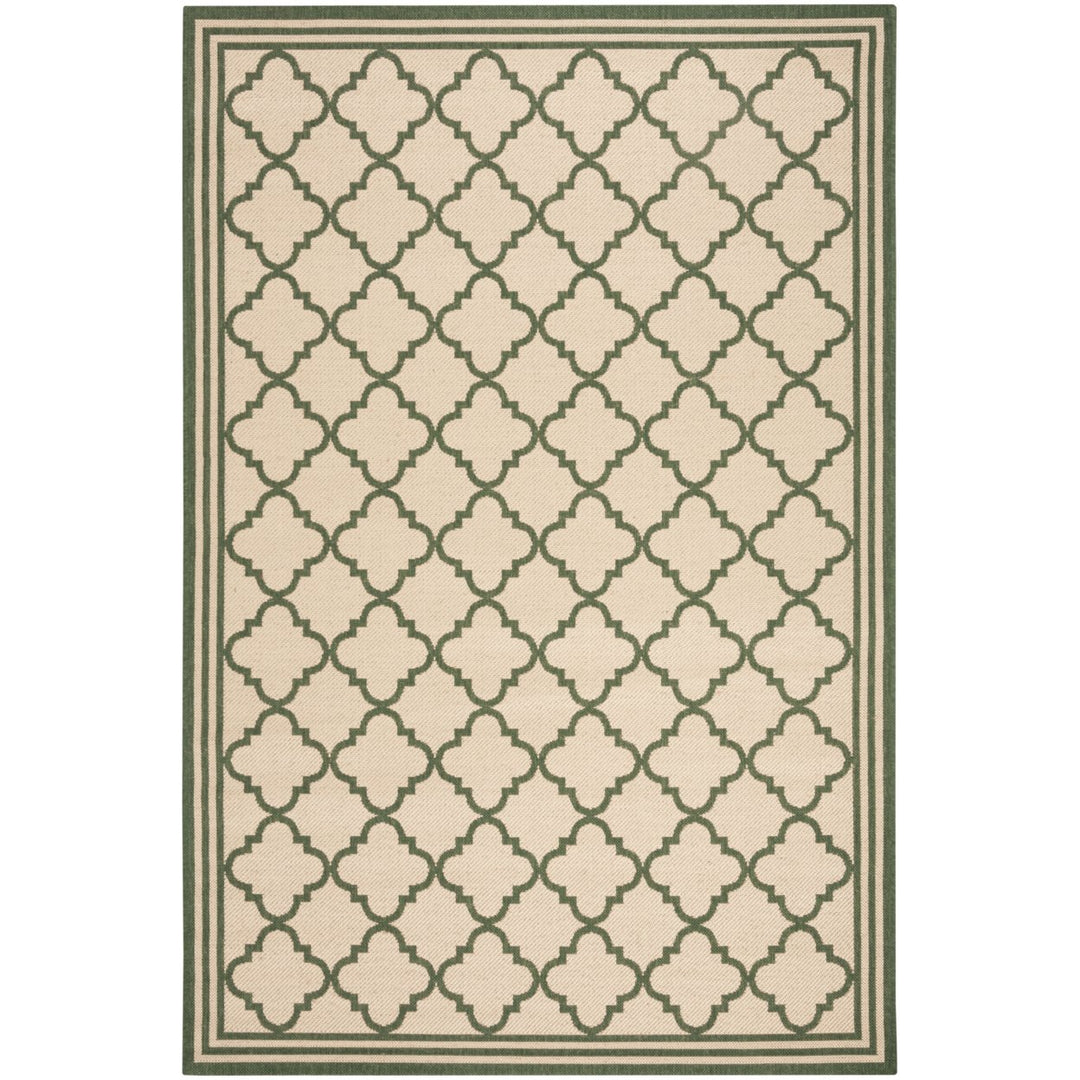 SAFAVIEH Indoor Outdoor BHS121W Beach House Cream / Green Rug Image 1