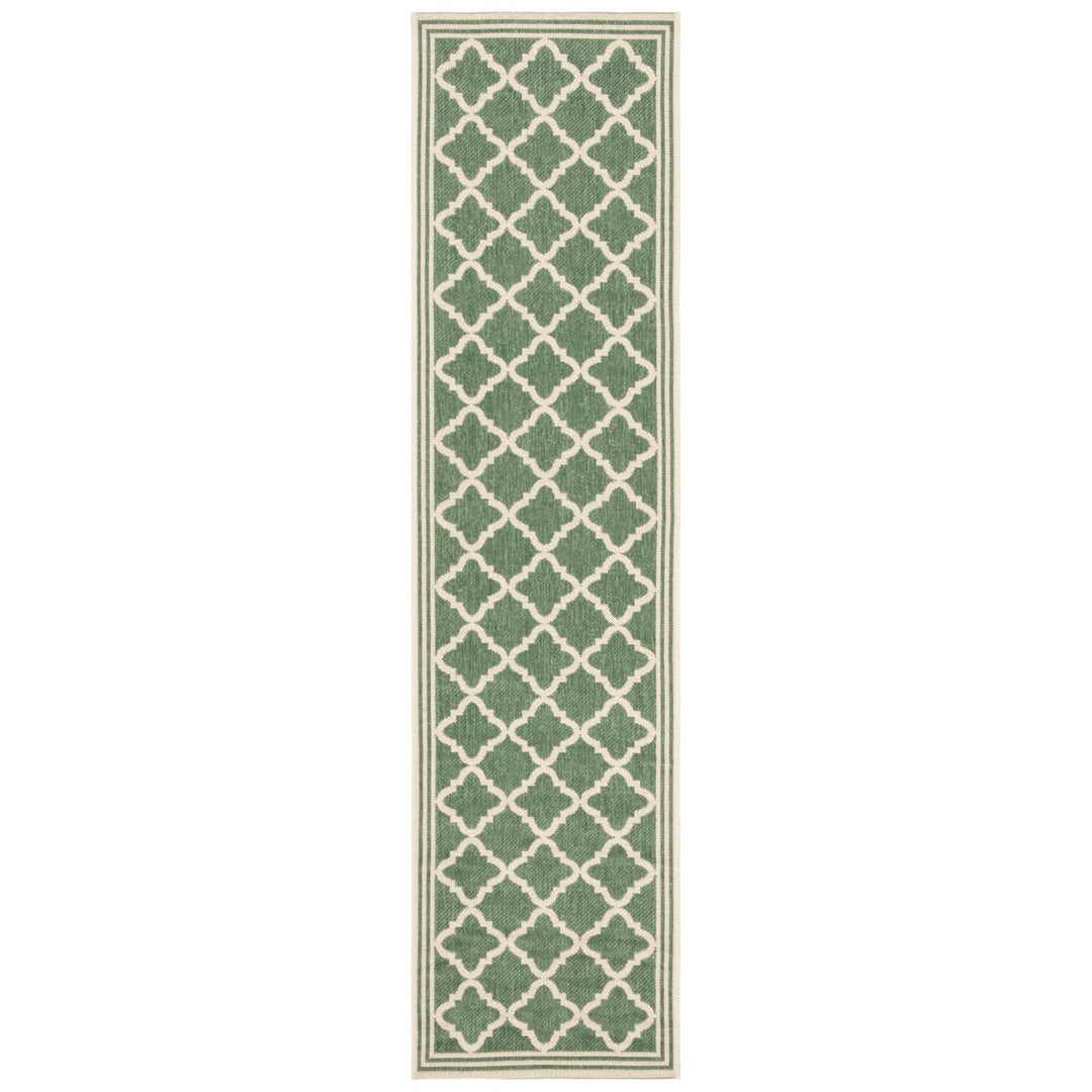 SAFAVIEH Indoor Outdoor BHS121Y Beach House Green / Creme Rug Image 1