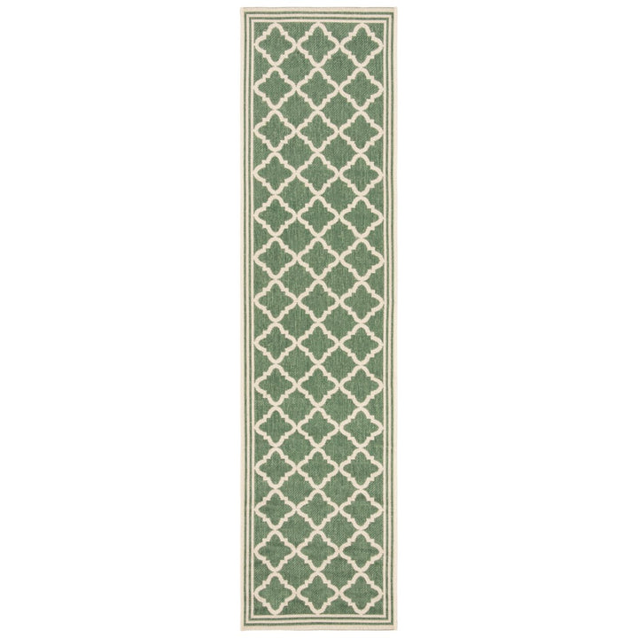 SAFAVIEH Indoor Outdoor BHS121Y Beach House Green / Creme Rug Image 1