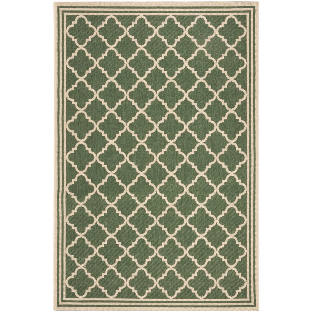 SAFAVIEH Indoor Outdoor BHS121Y Beach House Green / Creme Rug Image 1