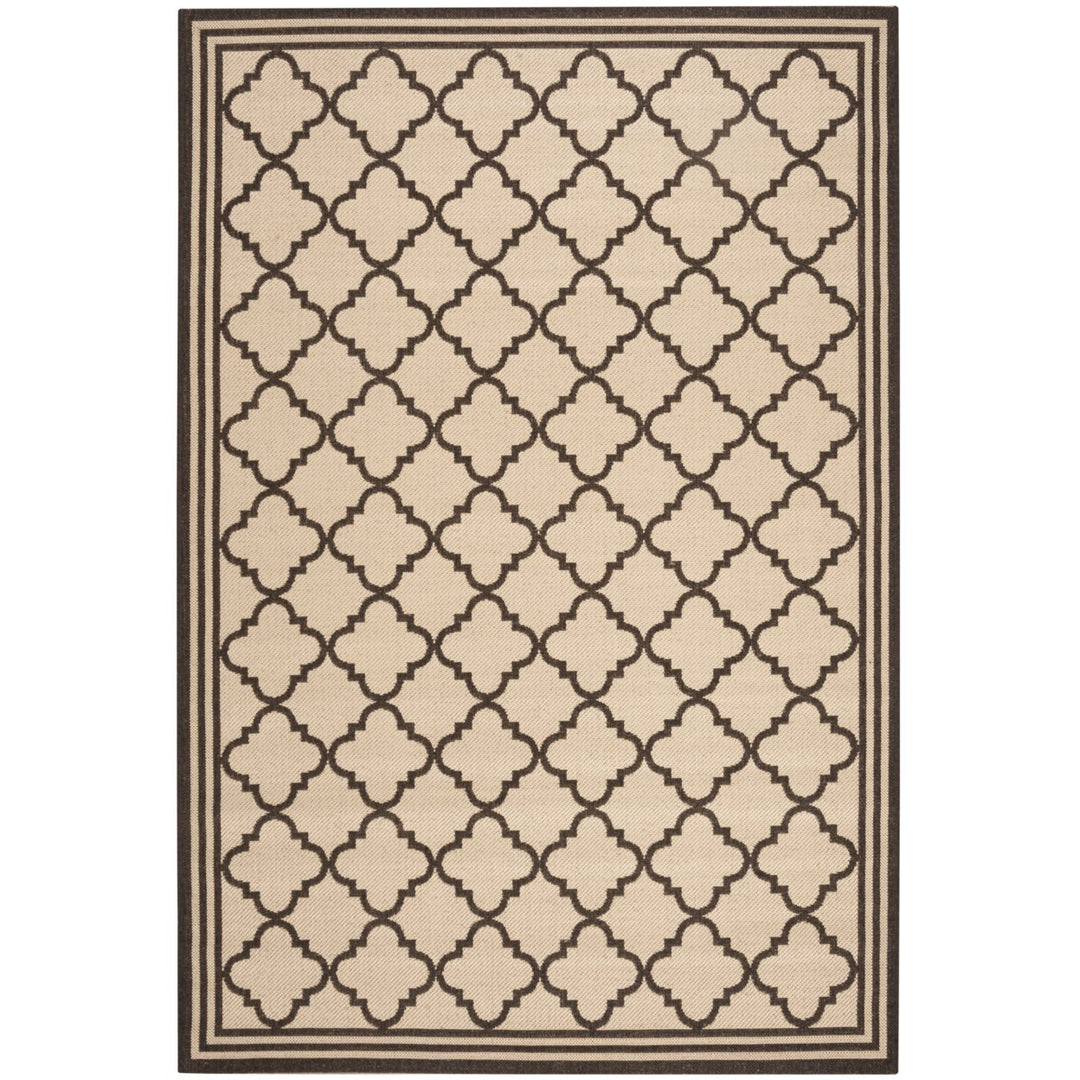 SAFAVIEH Indoor Outdoor BHS121U Beach House Creme / Brown Rug Image 1