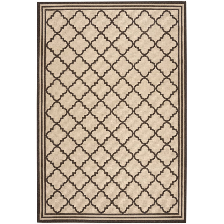 SAFAVIEH Indoor Outdoor BHS121U Beach House Creme / Brown Rug Image 1