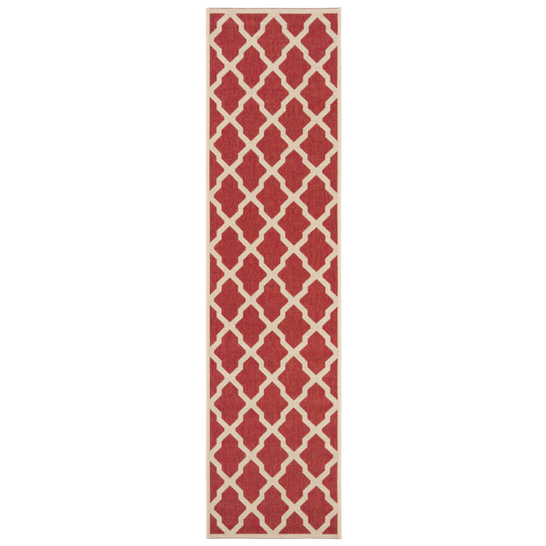SAFAVIEH Indoor Outdoor BHS122Q Beach House Red / Creme Rug Image 4