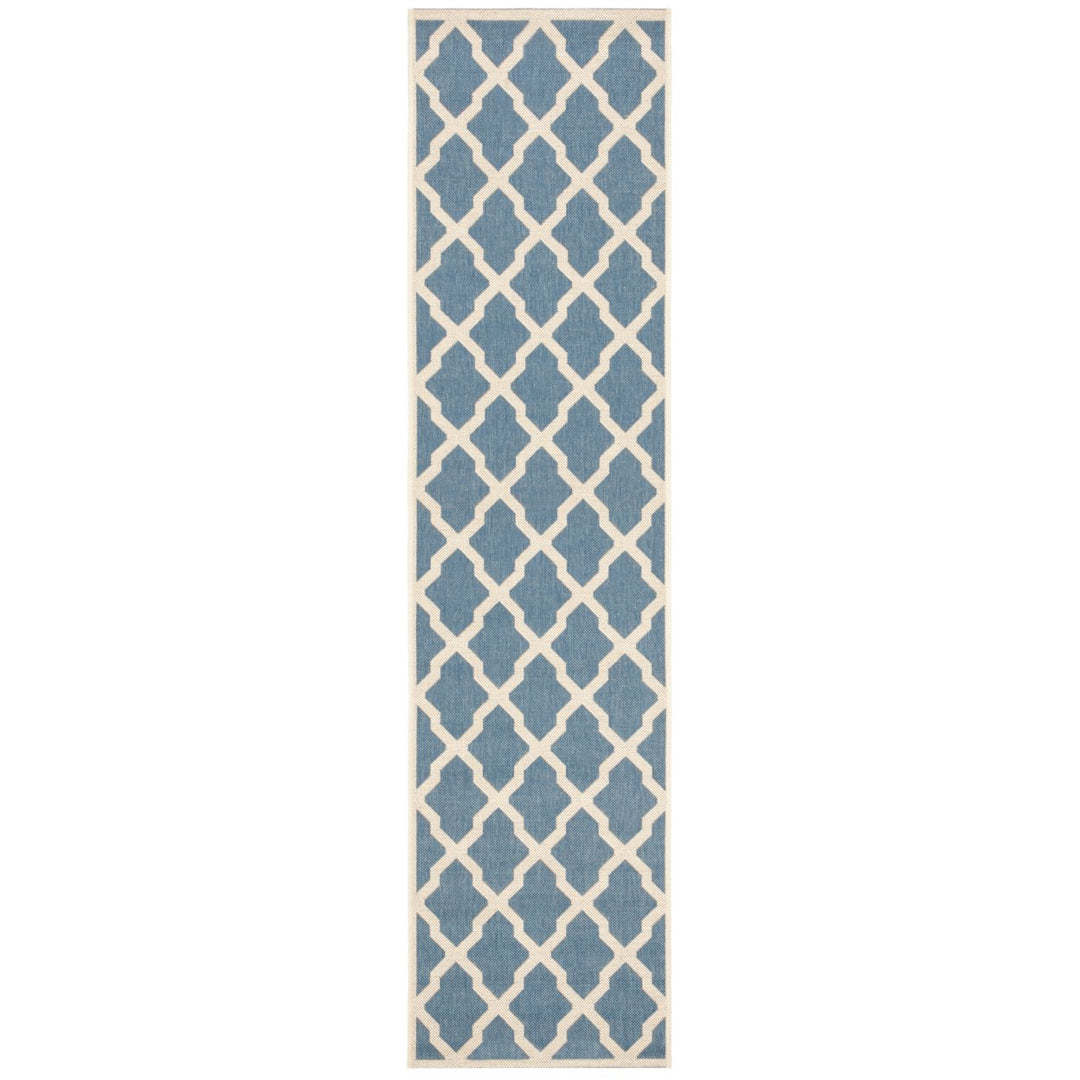 SAFAVIEH Indoor Outdoor BHS122M Beach House Blue / Creme Rug Image 1