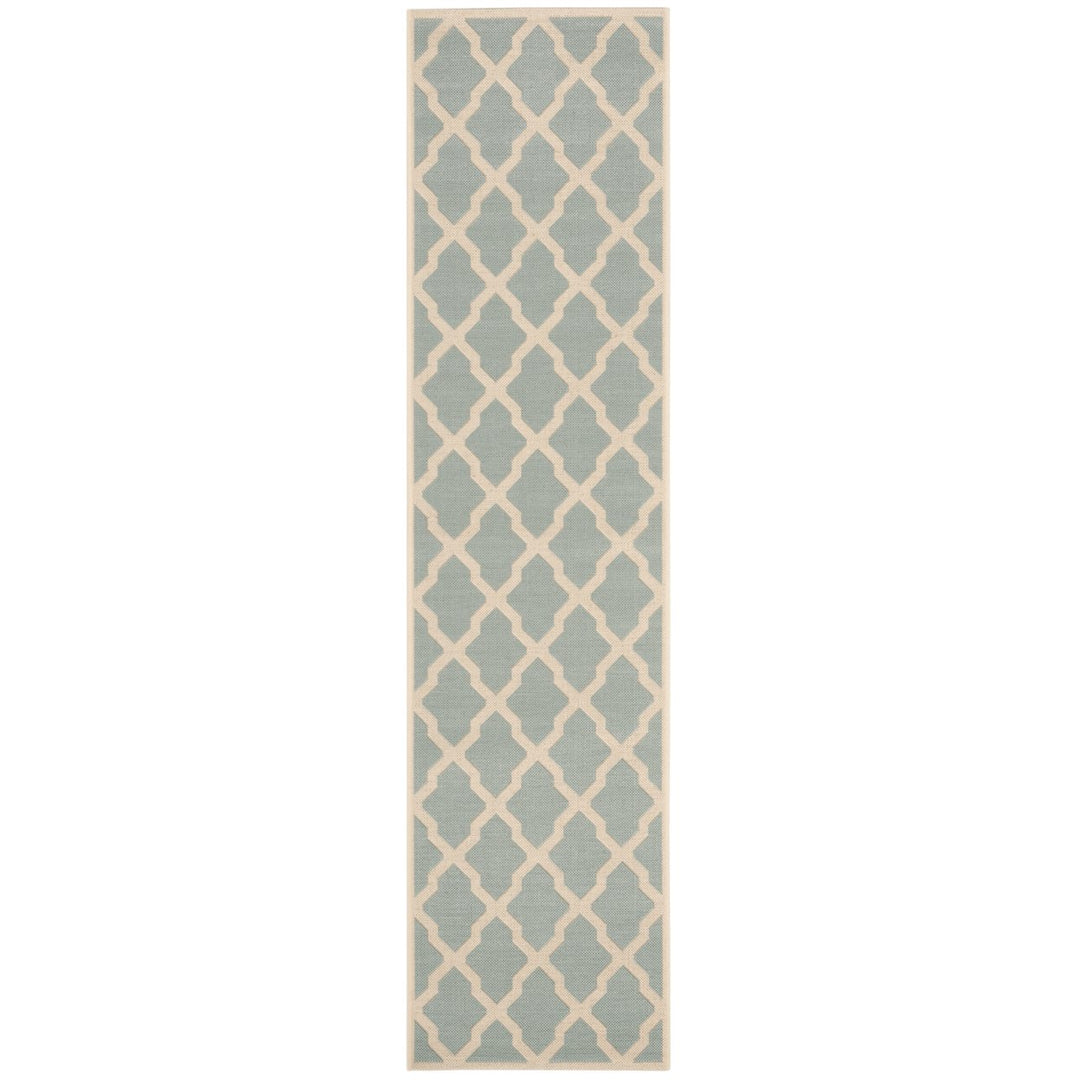 SAFAVIEH Indoor Outdoor BHS122K Beach House Aqua / Cream Rug Image 1