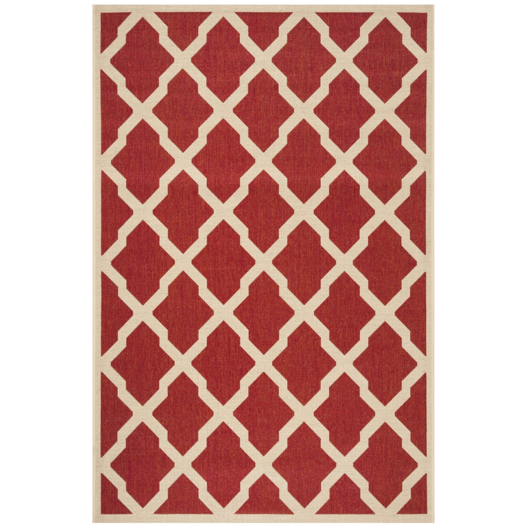 SAFAVIEH Indoor Outdoor BHS122Q Beach House Red / Creme Rug Image 7