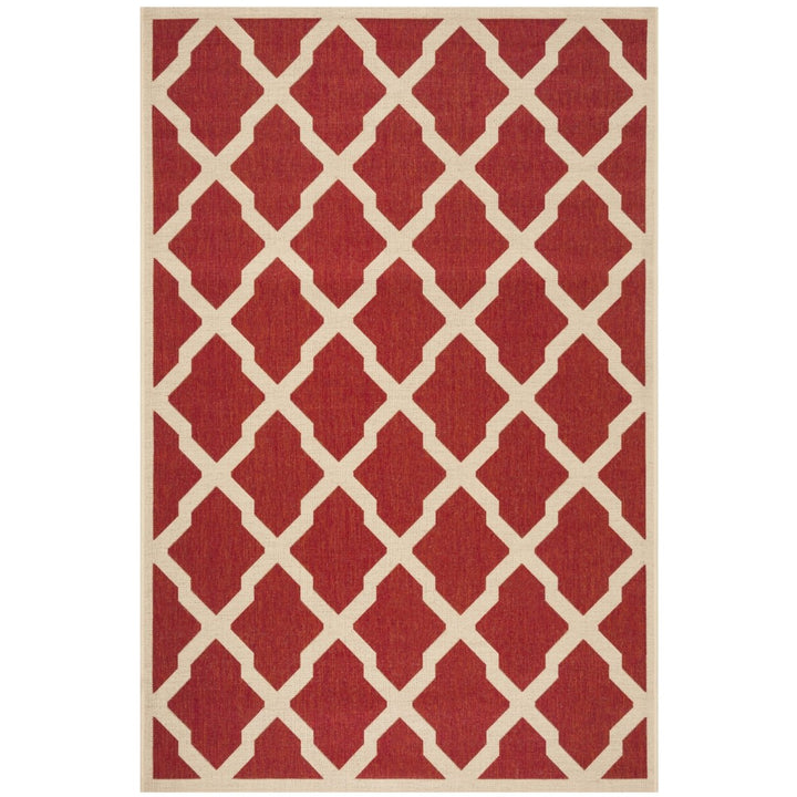 SAFAVIEH Indoor Outdoor BHS122Q Beach House Red / Creme Rug Image 1