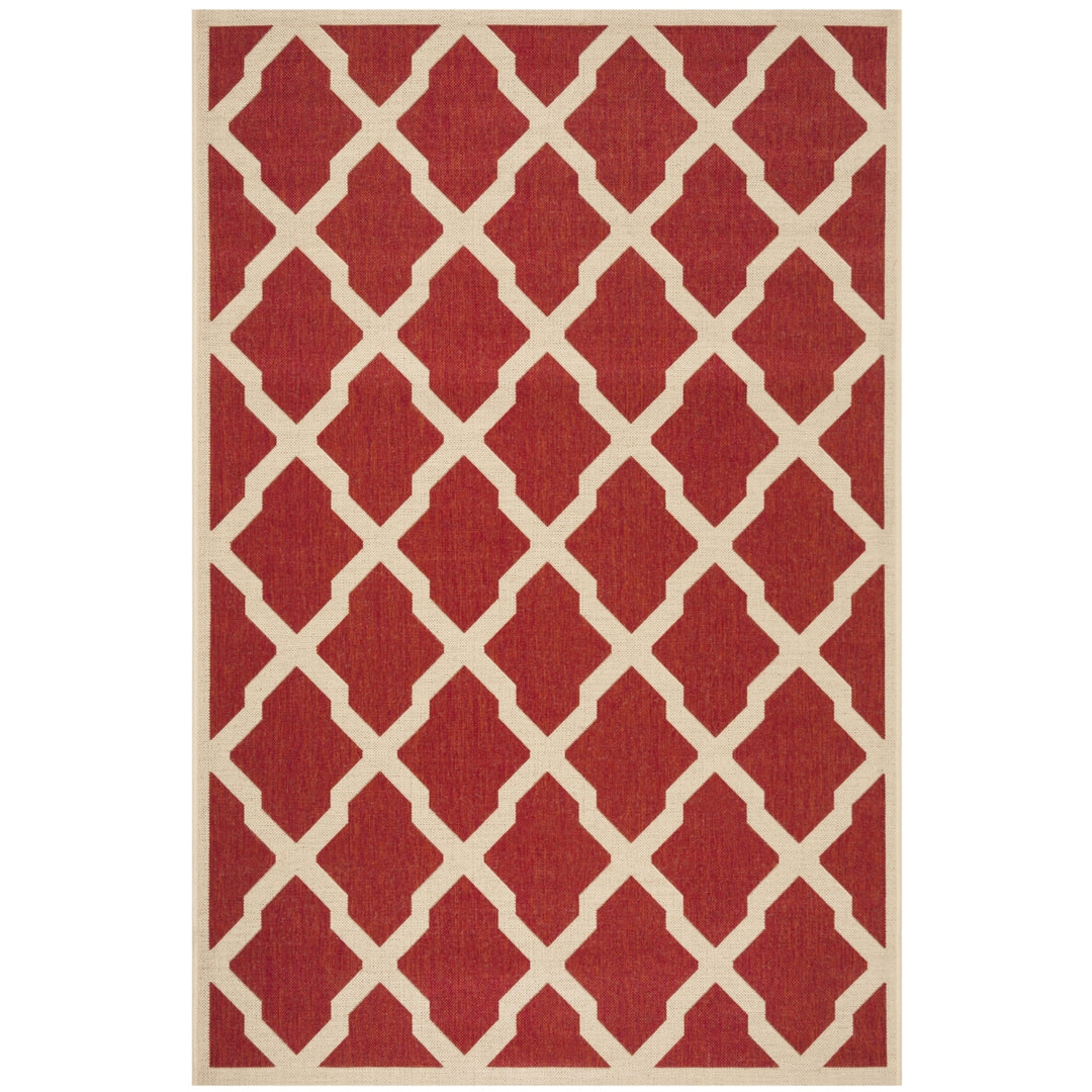 SAFAVIEH Indoor Outdoor BHS122Q Beach House Red / Creme Rug Image 1