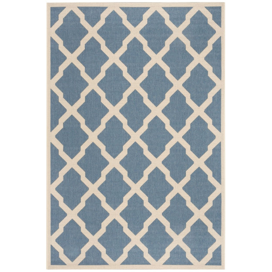 SAFAVIEH Indoor Outdoor BHS122M Beach House Blue / Creme Rug Image 1