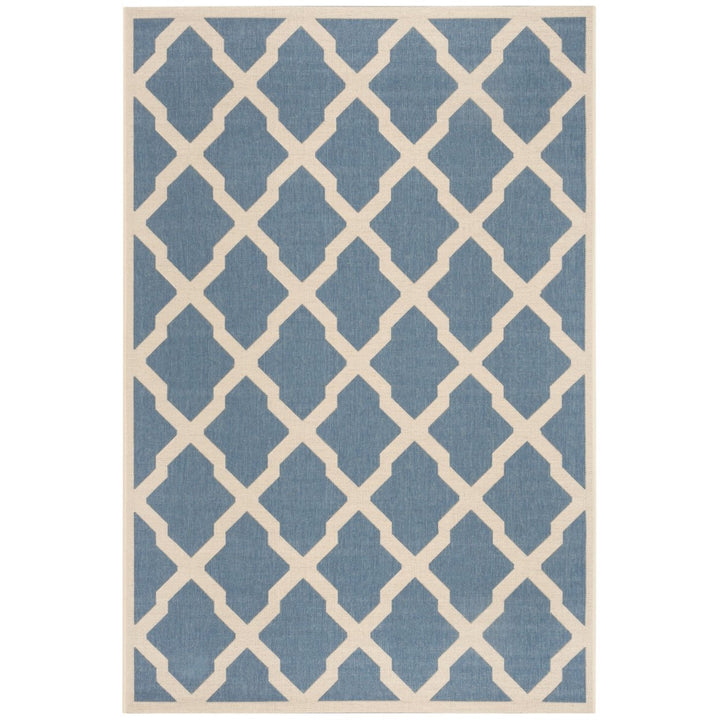 SAFAVIEH Indoor Outdoor BHS122M Beach House Blue / Creme Rug Image 1