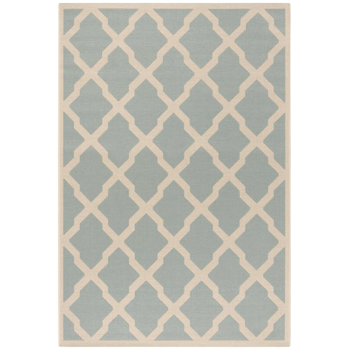 SAFAVIEH Indoor Outdoor BHS122K Beach House Aqua / Cream Rug Image 1