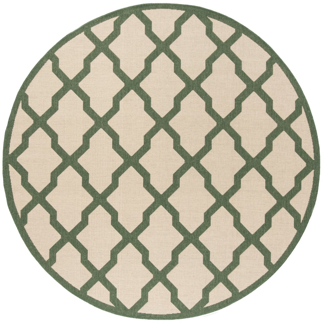 SAFAVIEH Indoor Outdoor BHS122W Beach House Cream / Green Rug Image 1