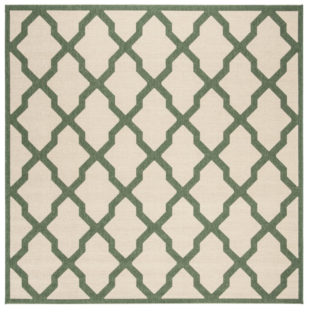 SAFAVIEH Indoor Outdoor BHS122W Beach House Cream / Green Rug Image 1