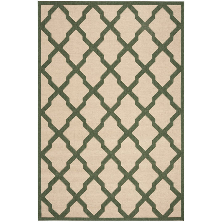 SAFAVIEH Indoor Outdoor BHS122W Beach House Cream / Green Rug Image 1