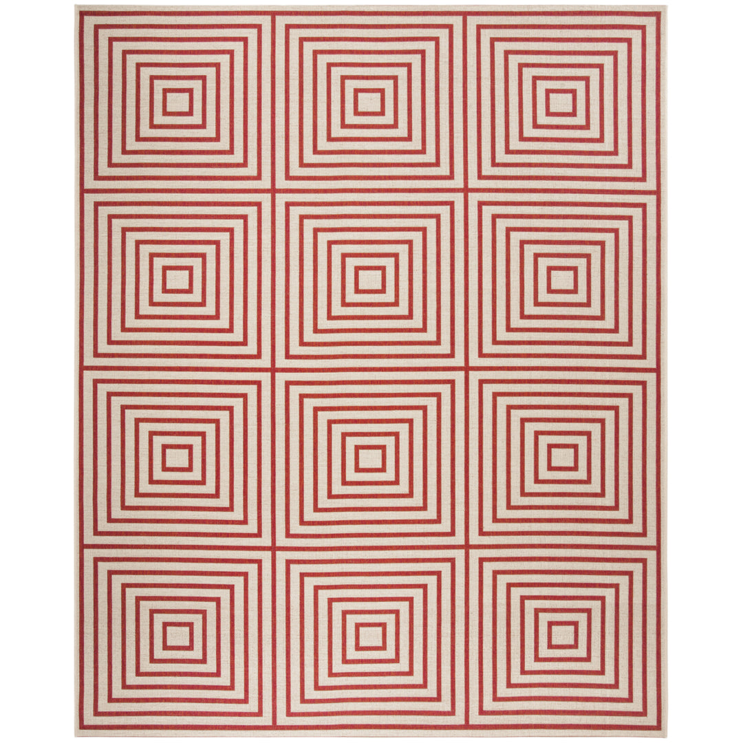 SAFAVIEH Indoor Outdoor BHS123Q Beach House Red / Creme Rug Image 4