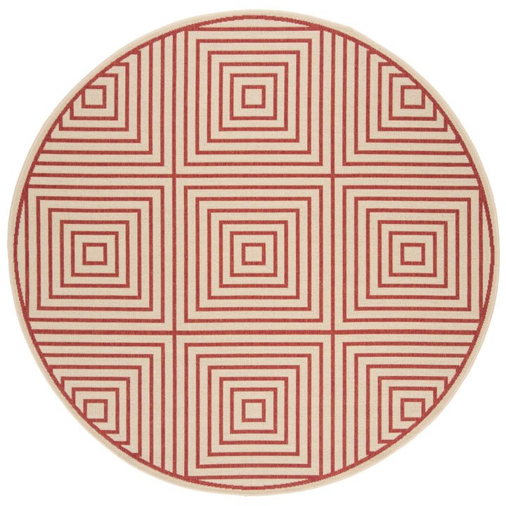 SAFAVIEH Indoor Outdoor BHS123Q Beach House Red / Creme Rug Image 5