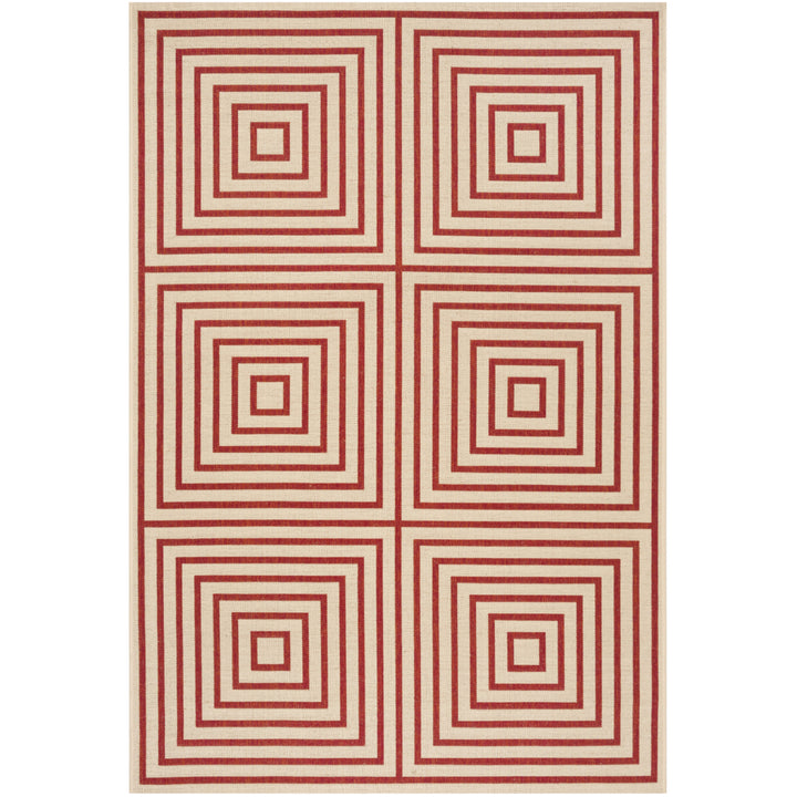 SAFAVIEH Indoor Outdoor BHS123Q Beach House Red / Creme Rug Image 10