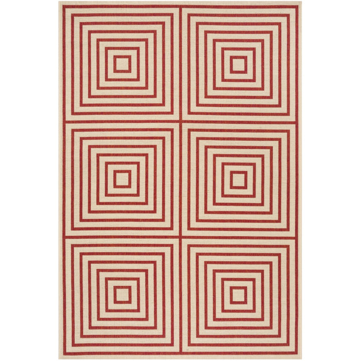 SAFAVIEH Indoor Outdoor BHS123Q Beach House Red / Creme Rug Image 10