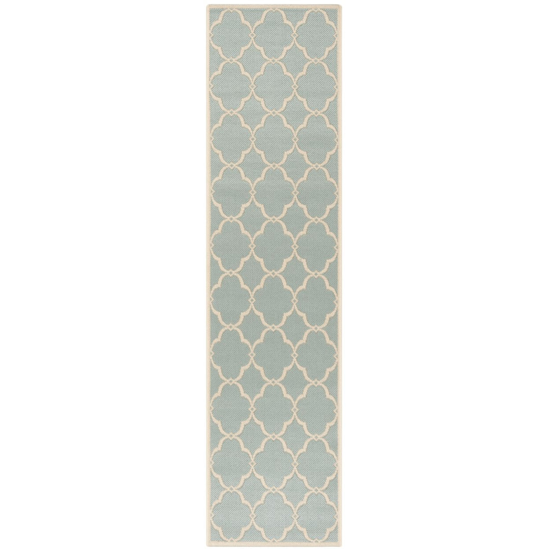 SAFAVIEH Indoor Outdoor BHS125K Beach House Aqua / Cream Rug Image 1