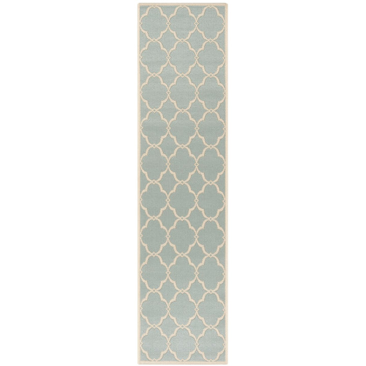 SAFAVIEH Indoor Outdoor BHS125K Beach House Aqua / Cream Rug Image 1