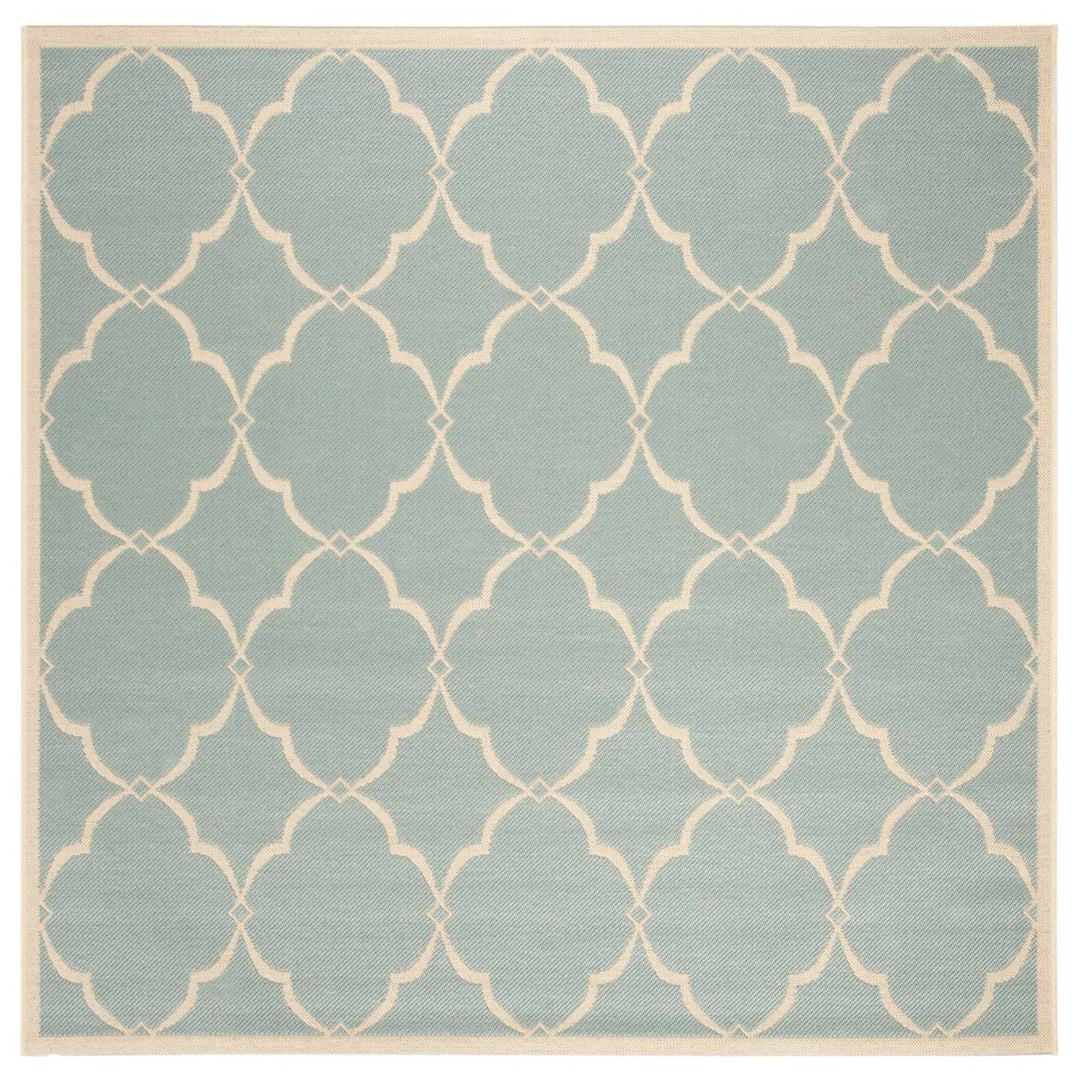 SAFAVIEH Indoor Outdoor BHS125K Beach House Aqua / Cream Rug Image 1