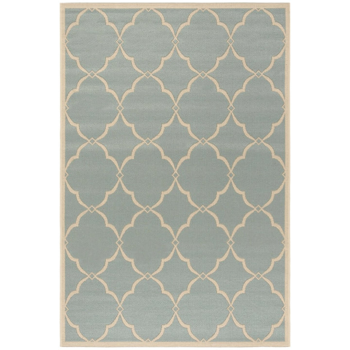 SAFAVIEH Indoor Outdoor BHS125K Beach House Aqua / Cream Rug Image 1