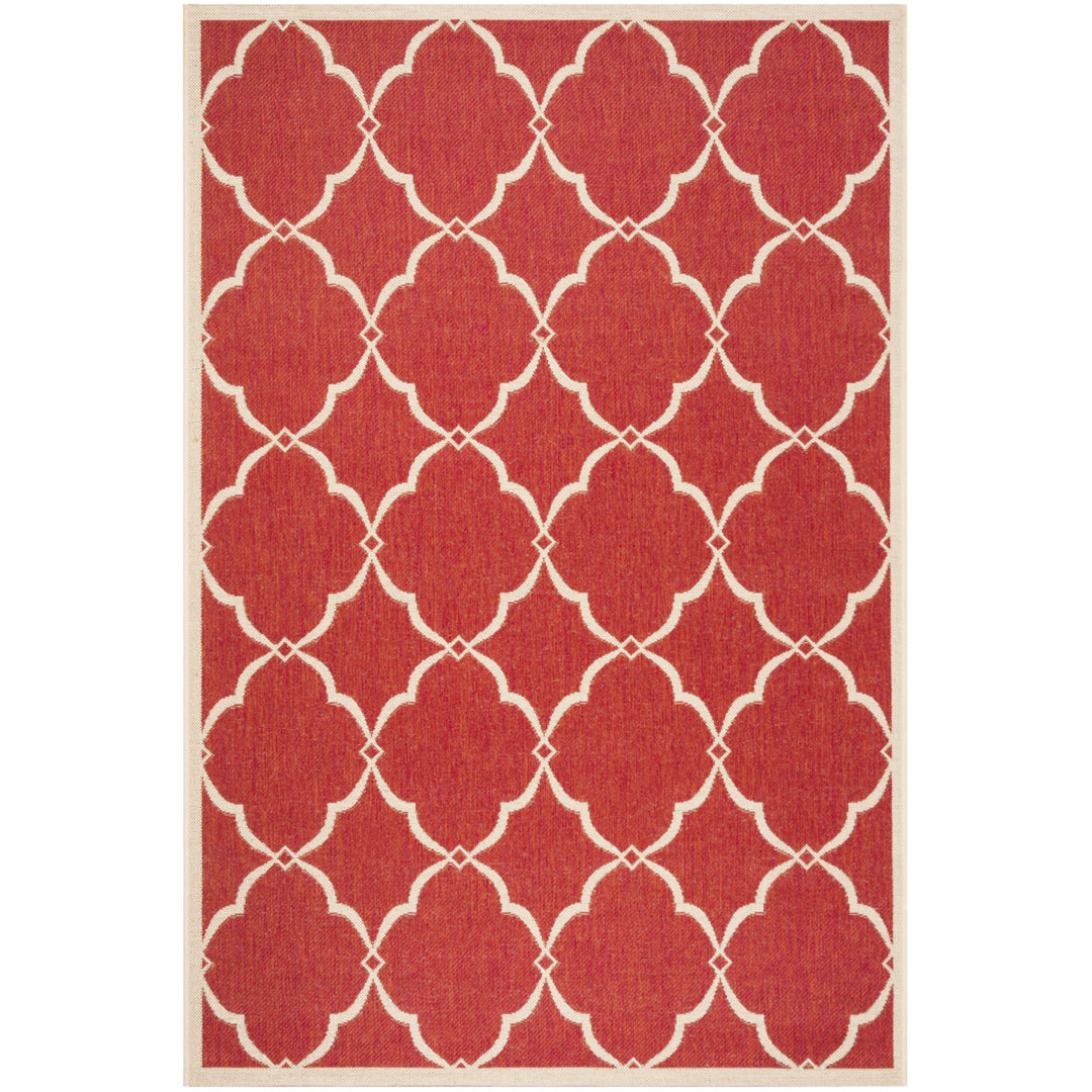SAFAVIEH Indoor Outdoor BHS125Q Beach House Red / Creme Rug Image 3
