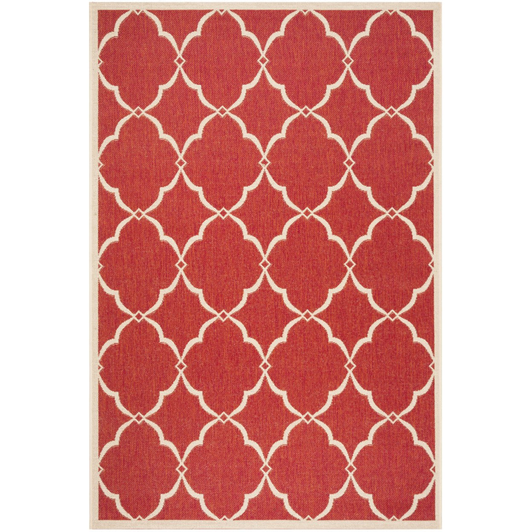 SAFAVIEH Indoor Outdoor BHS125Q Beach House Red / Creme Rug Image 1