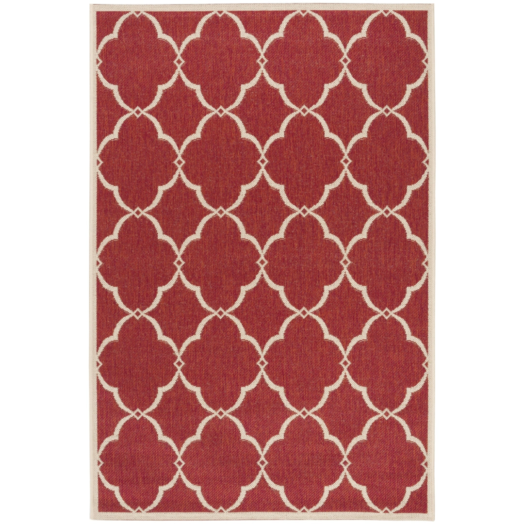 SAFAVIEH Indoor Outdoor BHS125Q Beach House Red / Creme Rug Image 5