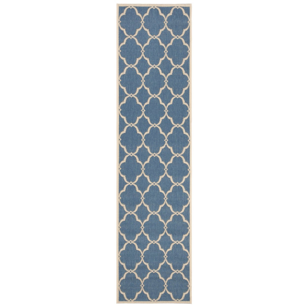 SAFAVIEH Indoor Outdoor BHS125M Beach House Blue / Creme Rug Image 1