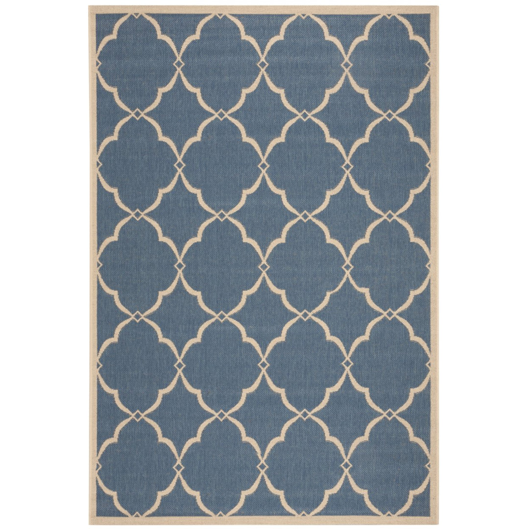 SAFAVIEH Indoor Outdoor BHS125M Beach House Blue / Creme Rug Image 1