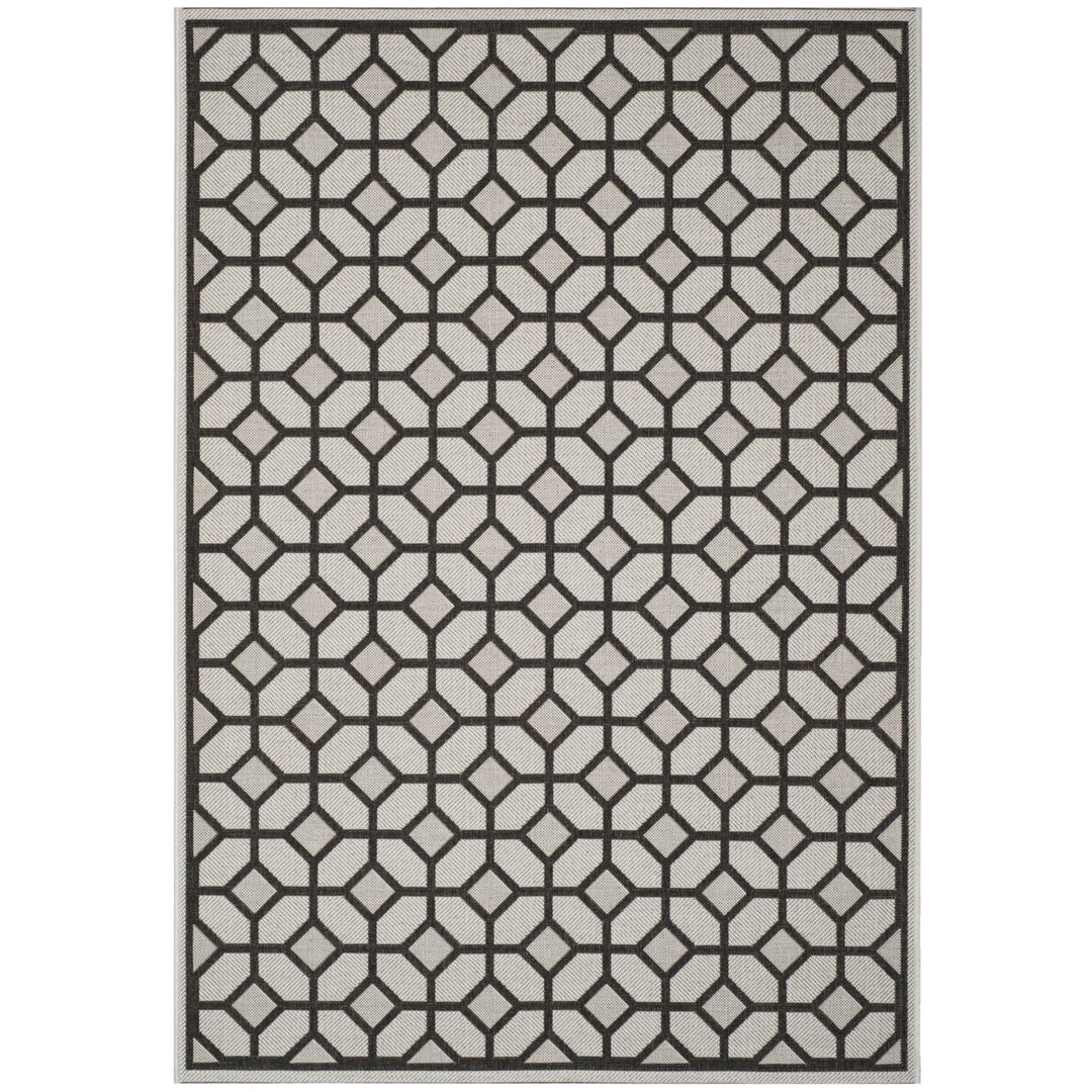 SAFAVIEH Outdoor BHS127A Beach House Lt Grey / Charcoal Rug Image 1