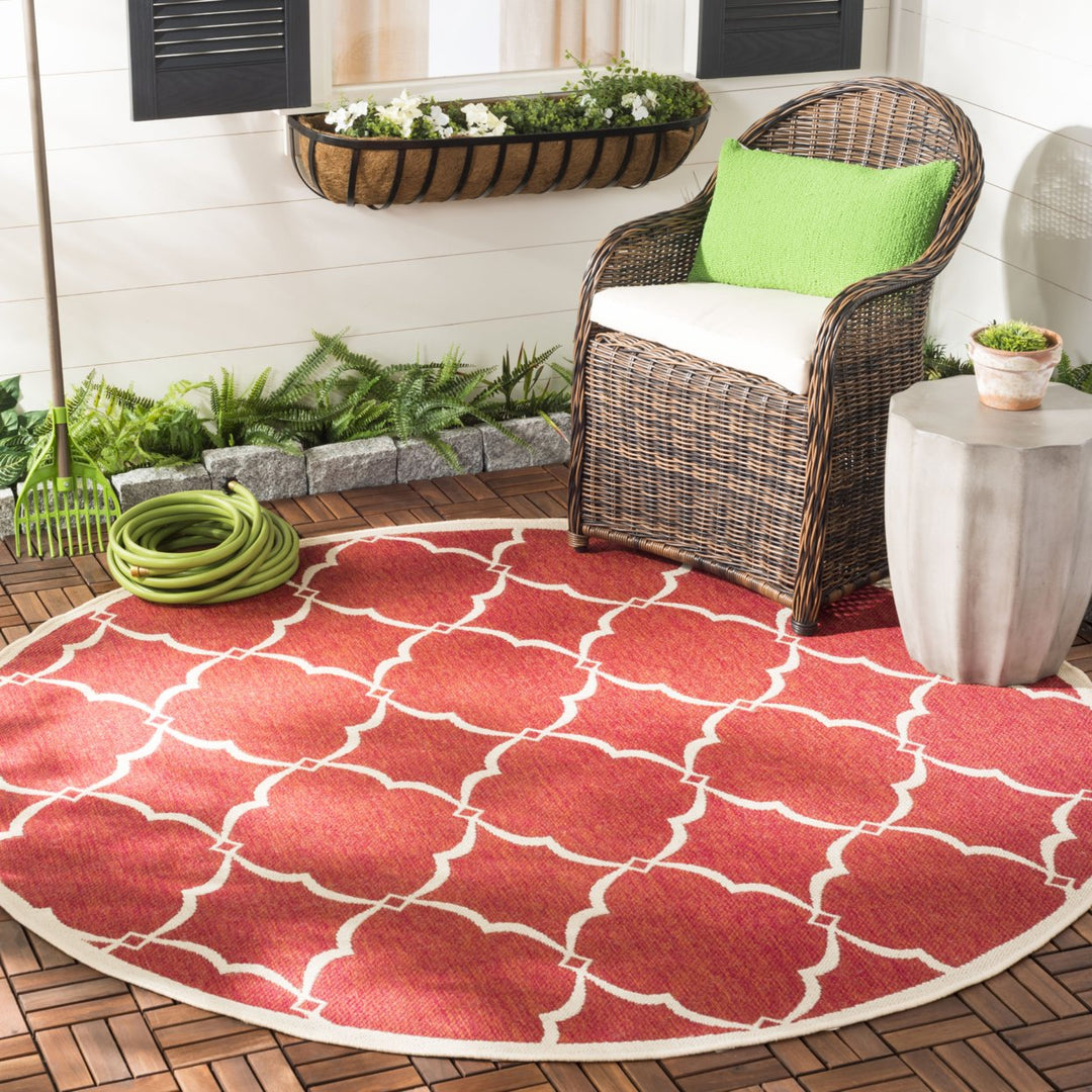 SAFAVIEH Indoor Outdoor BHS125Q Beach House Red / Creme Rug Image 10