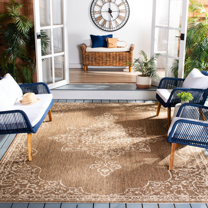 SAFAVIEH Indoor Outdoor BHS180A Beach House Cream / Beige Rug Image 1