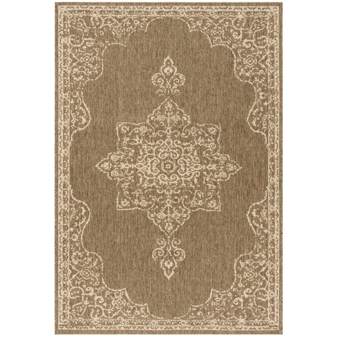 SAFAVIEH Indoor Outdoor BHS180A Beach House Cream / Beige Rug Image 4