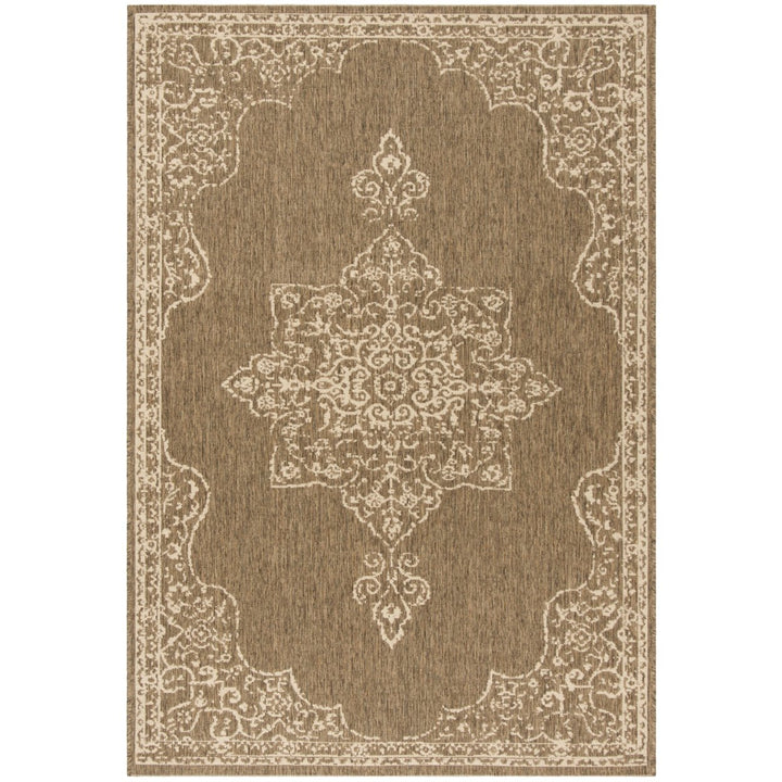 SAFAVIEH Indoor Outdoor BHS180A Beach House Cream / Beige Rug Image 4