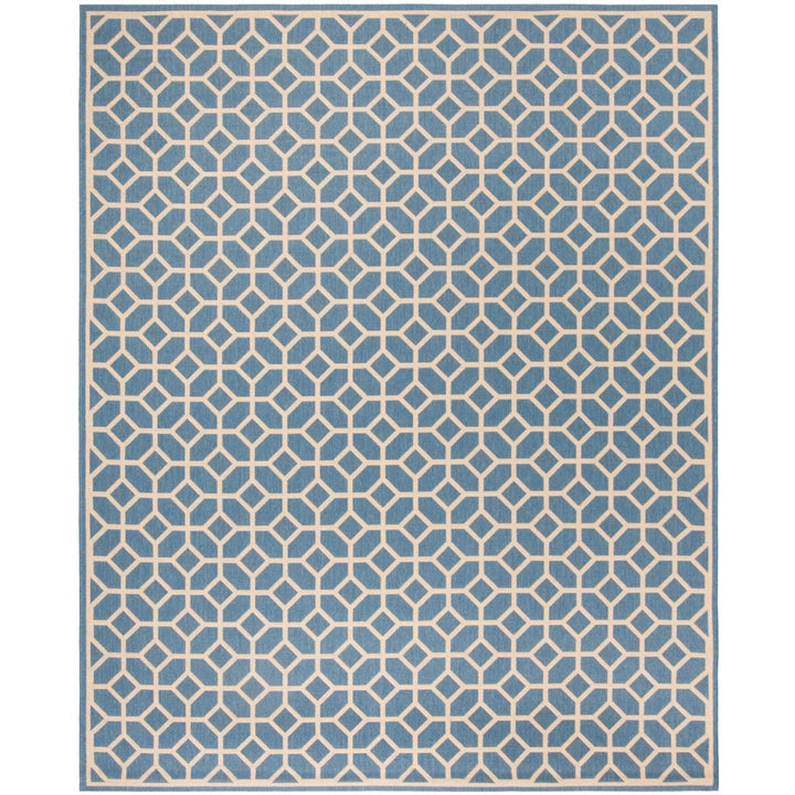 SAFAVIEH Indoor Outdoor BHS127M Beach House Blue / Creme Rug Image 1