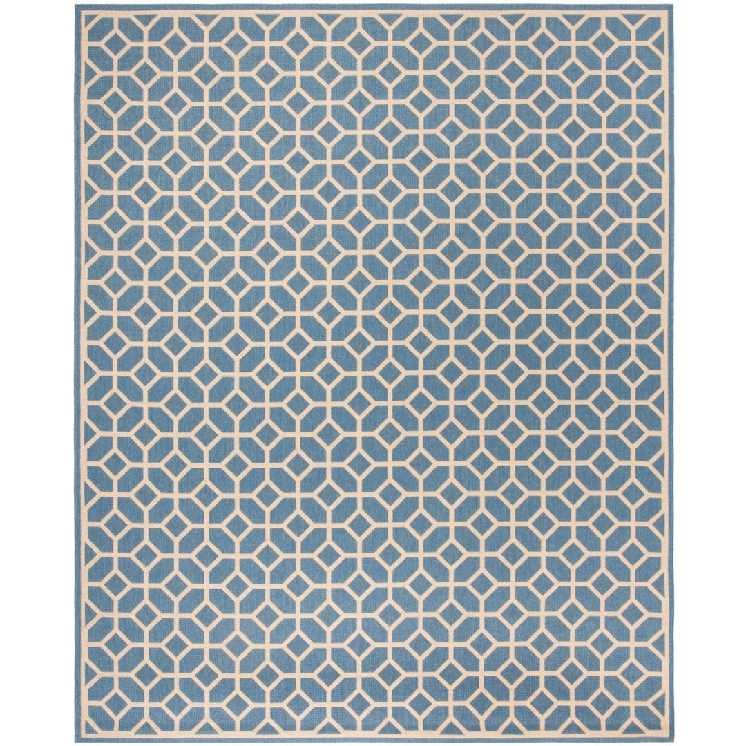 SAFAVIEH Indoor Outdoor BHS127M Beach House Blue / Creme Rug Image 1