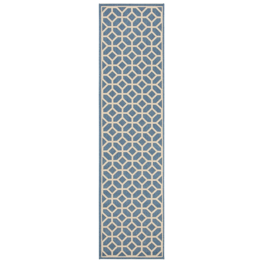 SAFAVIEH Indoor Outdoor BHS127M Beach House Blue / Creme Rug Image 1