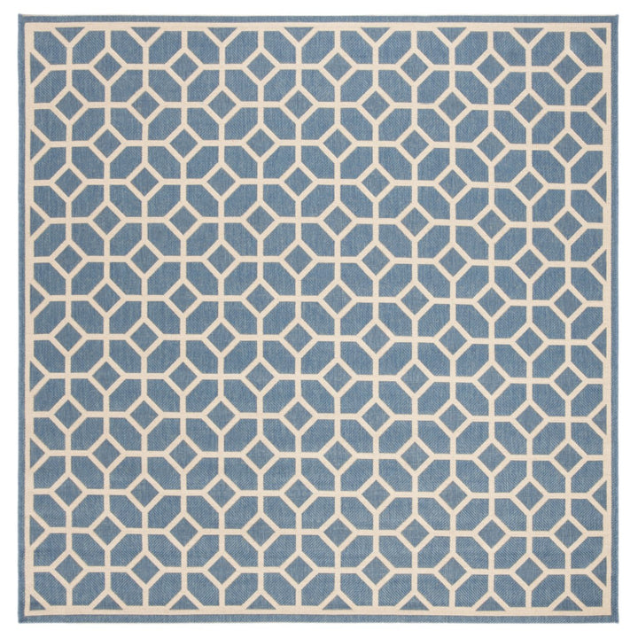 SAFAVIEH Indoor Outdoor BHS127M Beach House Blue / Creme Rug Image 1