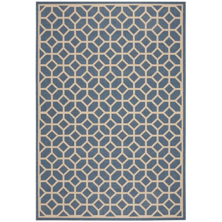 SAFAVIEH Indoor Outdoor BHS127M Beach House Blue / Creme Rug Image 1