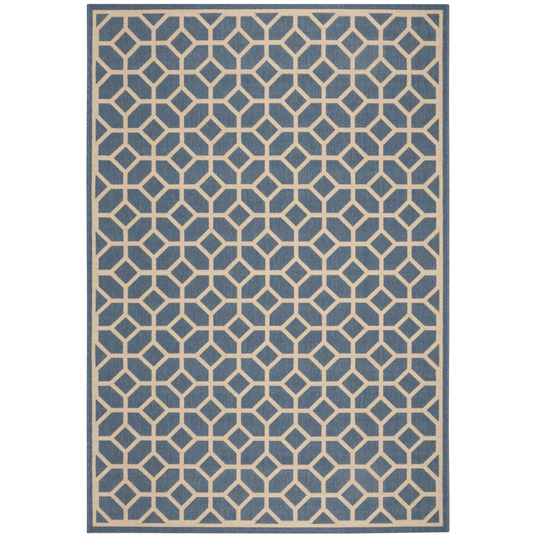 SAFAVIEH Indoor Outdoor BHS127M Beach House Blue / Creme Rug Image 1