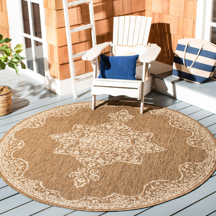 SAFAVIEH Indoor Outdoor BHS180A Beach House Cream / Beige Rug Image 12