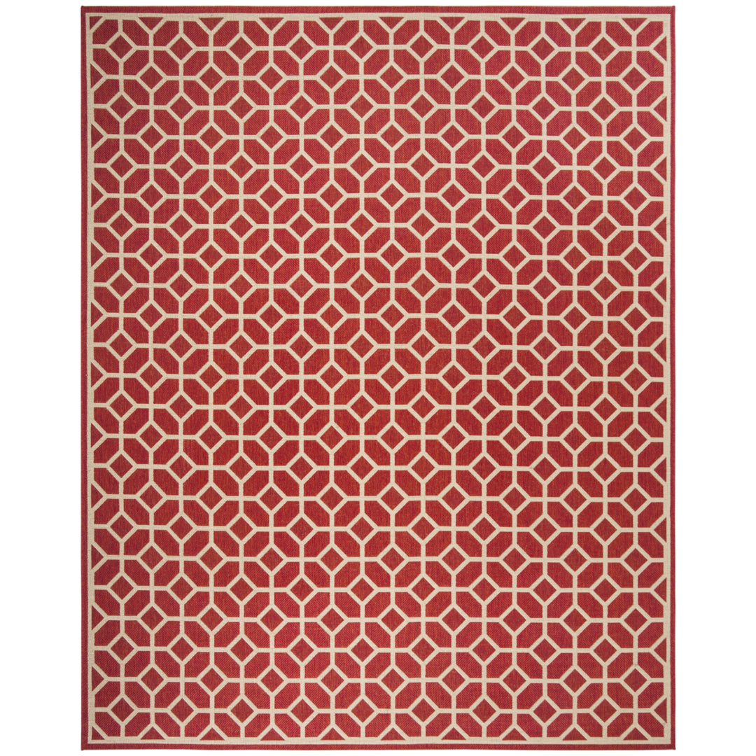 SAFAVIEH Indoor Outdoor BHS127Q Beach House Red / Creme Rug Image 4