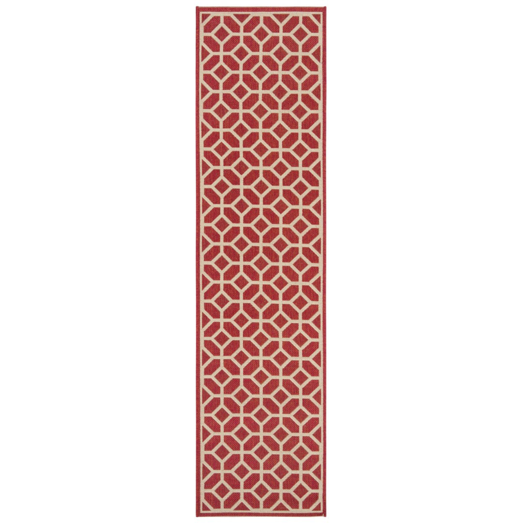 SAFAVIEH Indoor Outdoor BHS127Q Beach House Red / Creme Rug Image 1