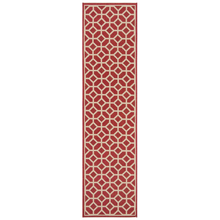 SAFAVIEH Indoor Outdoor BHS127Q Beach House Red / Creme Rug Image 1