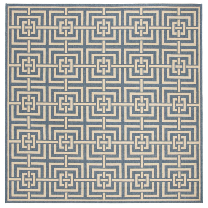 SAFAVIEH Indoor Outdoor BHS128M Beach House Blue / Creme Rug Image 1