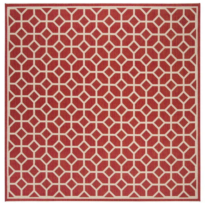 SAFAVIEH Indoor Outdoor BHS127Q Beach House Red / Creme Rug Image 6